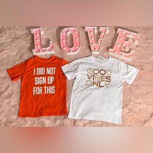 The Children's Place Orange and White Graphic Tees 2 Pack